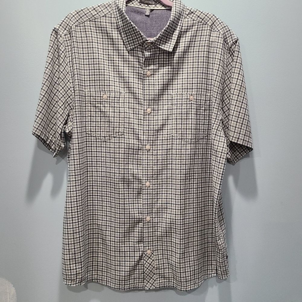 Toad & Co Blue Plaid Men’s Shirt Size XL P258